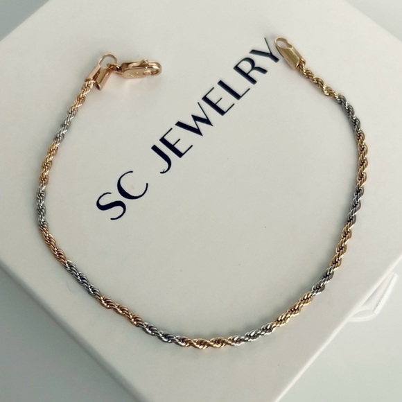 Thin Rope Bracelet Gold & Silver Color | 18k Gold Plated Luxury Jewelry - Picture 4 of 8